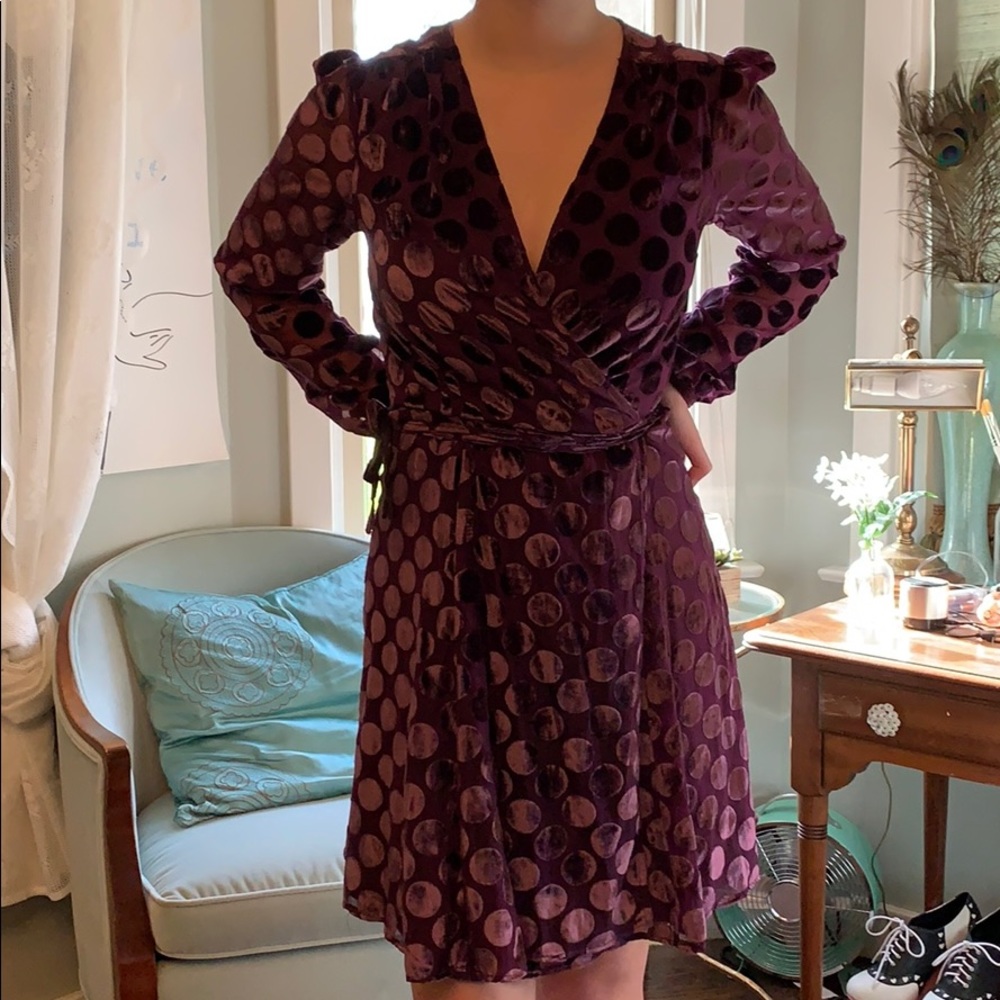 NWOT Betsey Johnson Velvet Wrap Dress